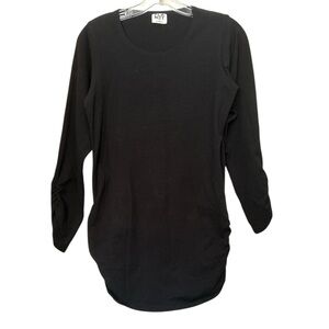 Planet Lauren G long sleeve ruched tee shirt black